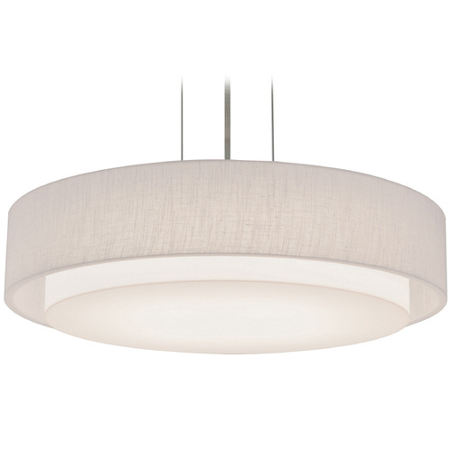 Afx Lighting Sanibel Satin Nickel LED Pendant Light with Drum Shade