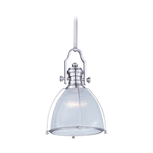 Maxim Lighting Maxim Lighting Hi-Bay Satin Nickel Pendant Light with Bowl / Dome Shade 25003CLSN