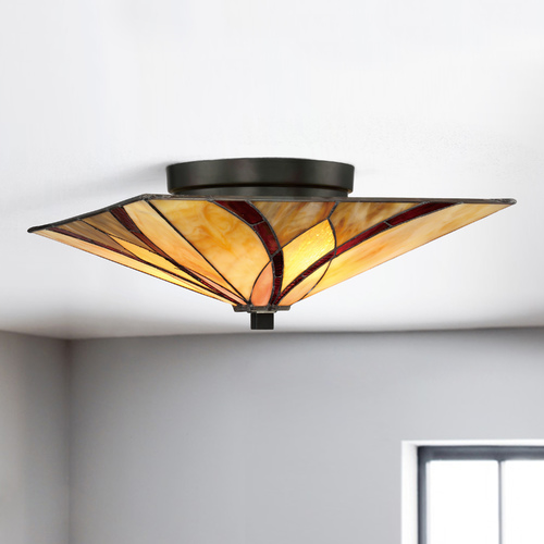 Quoizel Lighting Tiffany Semi-Flush Ceiling Light TFAS1615VA
