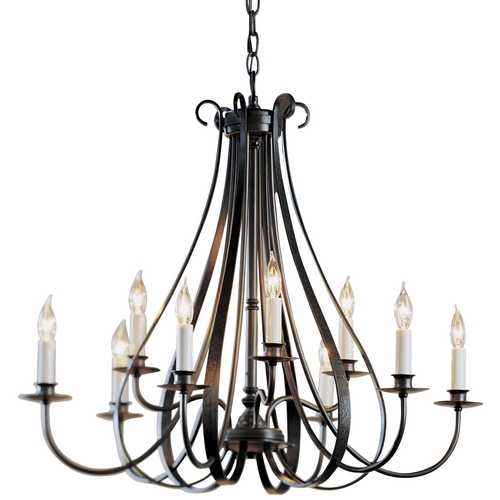 Hubbardton Forge 9-Light Chandelier in Dark Smoke
