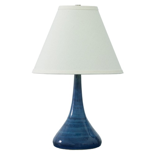 Scatchard Stoneware Blue Gloss Table Lamp by House of Troy Lighting