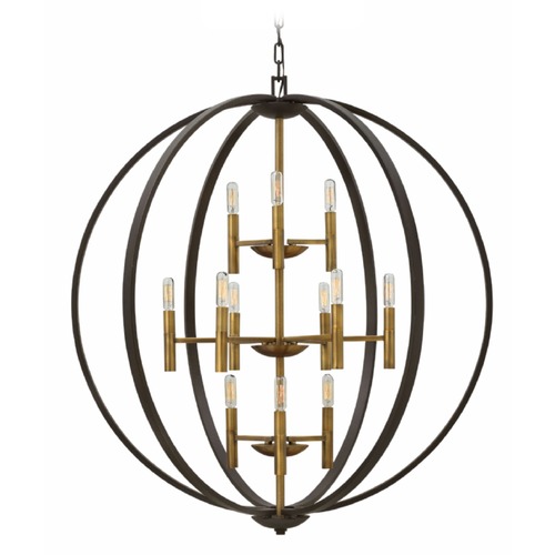 Euclid 36-Inch Pendant in Spanish Bronze & Brass by Hinkley Lighting