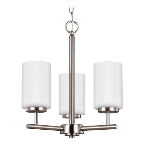 Oslo Brushed Nickel Modern 3-Light Chandelier by Generation Lighting