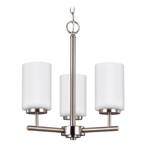 Generation Lighting Oslo Brushed Nickel Modern 3-Light Mini Chandelier by Generation Lighting 31160-962