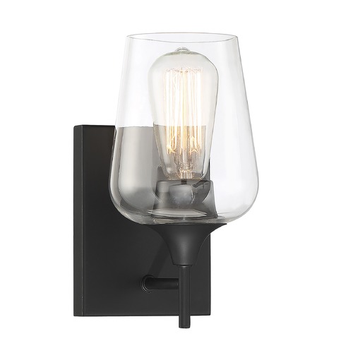 Savoy House Octave Wall Sconce in Black with Clear Glass 9-4030-1-BK
