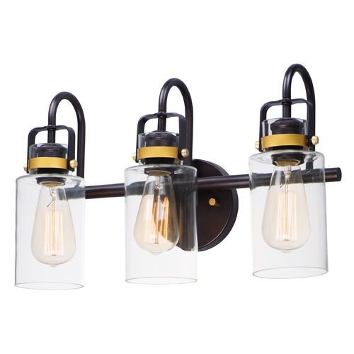 Magnolia Bronze & Gold Bathroom Light by Maxim Lighting