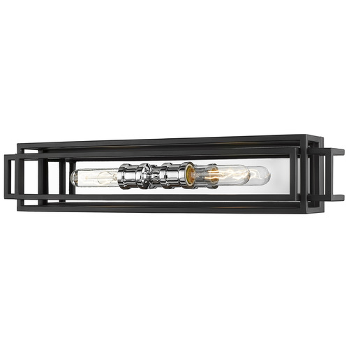 Titania Black & Chrome Vertical Bathroom Light by Z-Lite