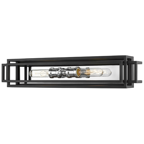 Z-Lite Titania Black & Chrome Vertical Bathroom Light by Z-Lite 454-2V-BK-CH