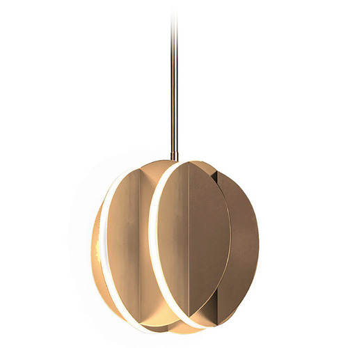 Interval LED Mini Sphere Pendant in Satin Brass by ET2 Lighting