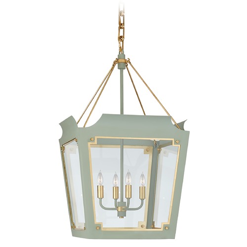 Julie Neill Caddo Lantern in Celadon & Gild by Visual Comfort Signature