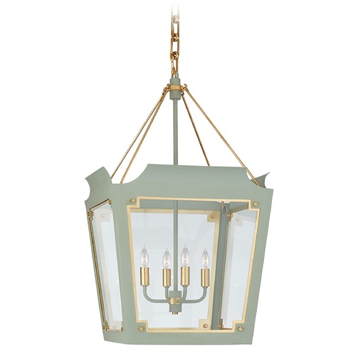 Visual Comfort Signature Collection Julie Neill Caddo Lantern in Celadon & Gild by Visual Comfort Signature JN5020CELGCG