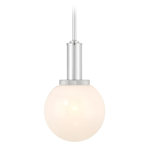 Meridian Chrome Mini-Pendant Light with Globe Shade