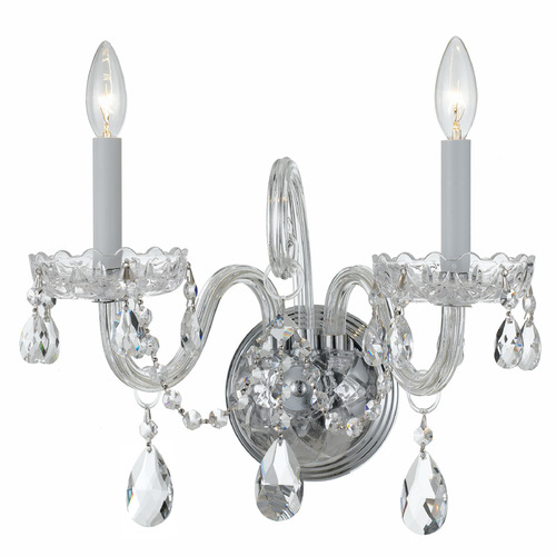 Crystorama Lighting Crystorama Lighting Traditional Crystal Polished Chrome Sconce 1032-CH-CL-SAQ