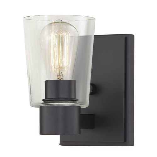 Design Classics Lighting Design Classics Vashon Matte Black Sconce 2101-07 GL1027-CLR