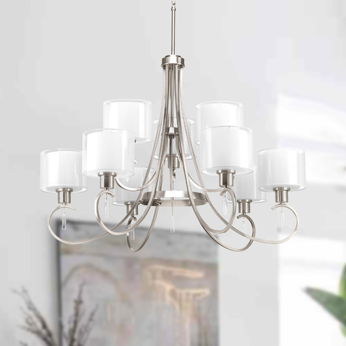 Progress Lighting Invite Chandelier in Brushed Nickel by Progress Lighting P4697-09