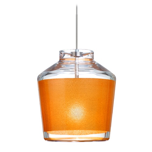 Besa Lighting Pica Satin Nickel LED Mini-Pendant Light with Urn Shade