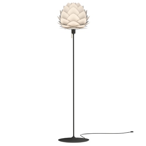 UMAGE Black Torchiere Lamp with Pearl White Metal Shade 2128_4038