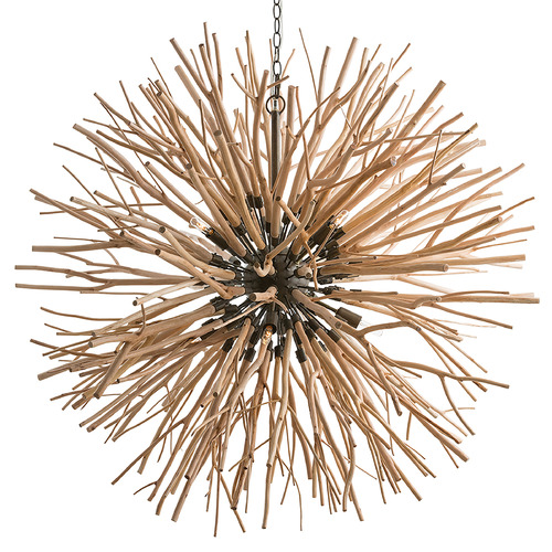 Finch 43-Inch Chandelier in Natural Stained Wood by Arteriors Home