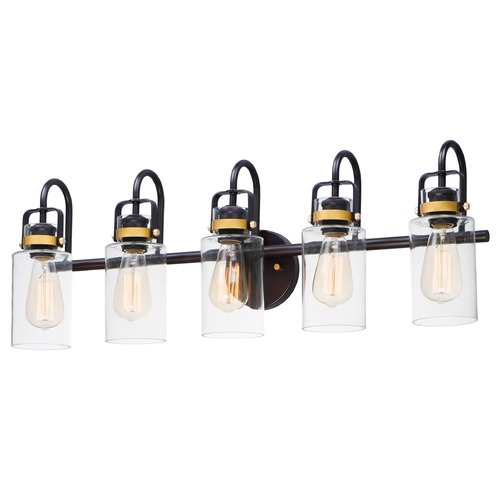 Maxim Lighting Magnolia Bronze & Gold Bathroom Light by Maxim Lighting 30173CLBZGLD