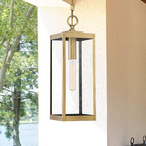 Westover Antique Brass Outdoor Hanging Light by Quoizel Lighting