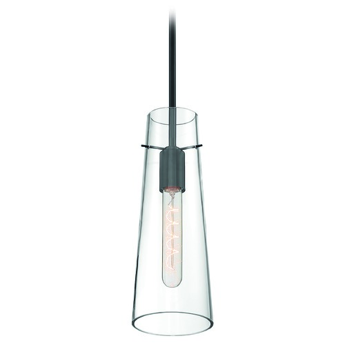 Alondra Black Pendant with Conical Shade by Satco Lighting