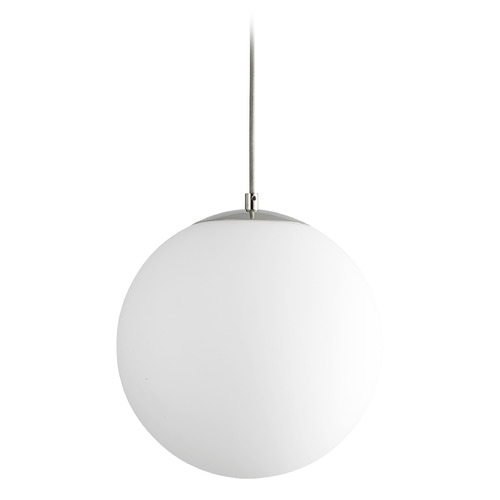 Luna 12-Inch LED Globe Pendant in Polished Nickel by Oxygen Lighting