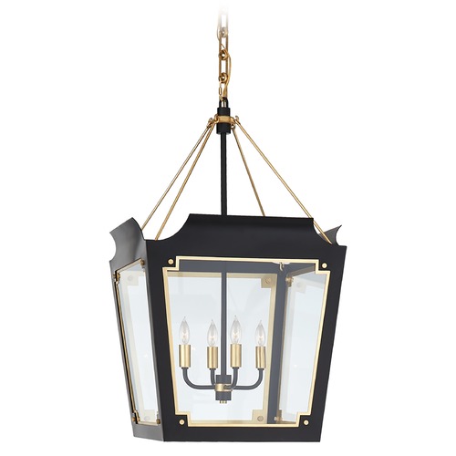 Julie Neill Caddo Lantern in Matte Black & Gild by Visual Comfort Signature