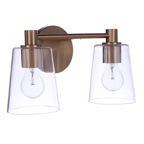 Craftmade Lighting Emilio Satin Brass Bathroom Light by Craftmade Lighting 12615SB2