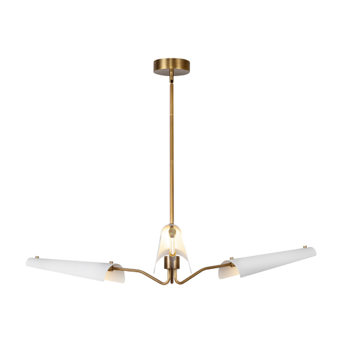 Osorio 46-Inch LED Chandelier in Brass & Matte White by Alora Lighting