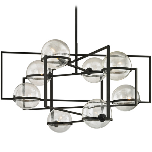 Troy Lighting Elliot Textured Black Chandelier