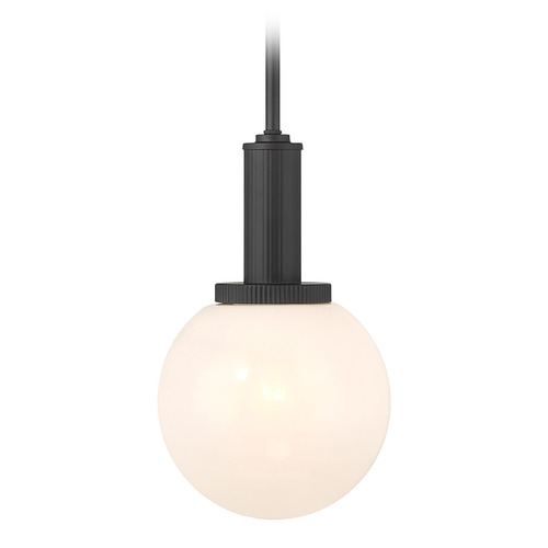 Meridian Matte Black Mini-Pendant Light with Globe Shade