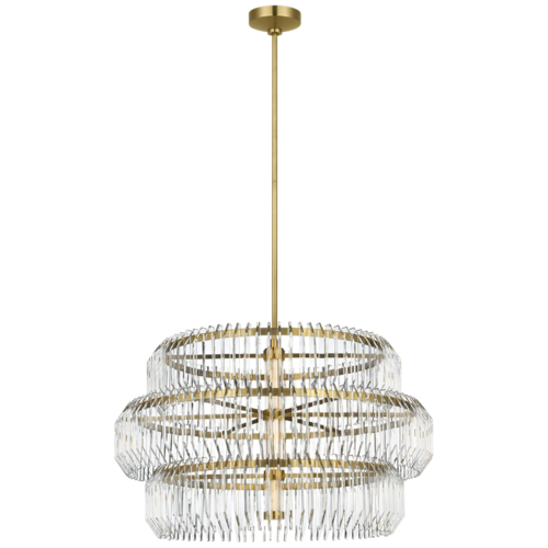 Killarney 32-Inch Layered Drum Chandelier in Brass by VC Signature