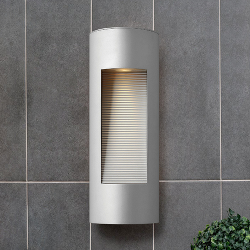 Hinkley Modern Outdoor Wall Light with Etched in Titanium Finish 1660TT
