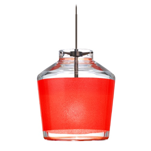 Besa Lighting Pica Bronze LED Mini-Pendant Light with Urn Shade