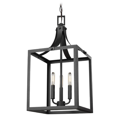 Generation Lighting Labette 12-Inch Open Lantern Pendant in Black by Generation Lighting 5240603-12