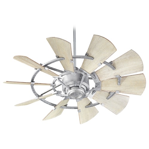 Quorum Lighting Windmill Galvanized Ceiling Fan Without Light by Quorum Lighting 94410-9