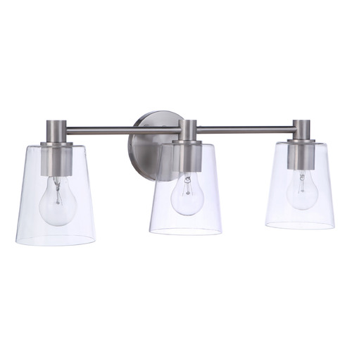 Emilio Brushed Polished Nickel Bathroom Light by Craftmade Lighting