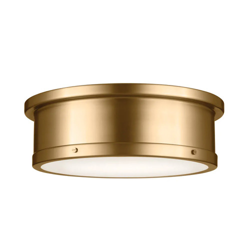 Kichler Lighting Serca 3-Light Flush Mount in Natural Brass by Kichler Lighting 52541BNB