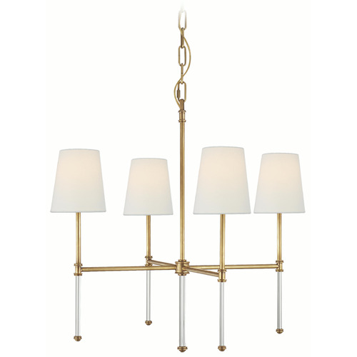Visual Comfort Signature Collection Suzanne Kasler Camille Hand-Rubbed Antique Brass Chandelier