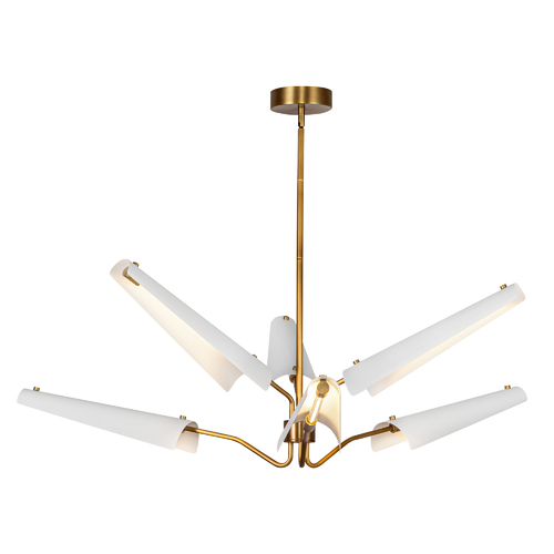 Osorio 46-Inch LED Chandelier in Brass & Matte White by Alora Lighting