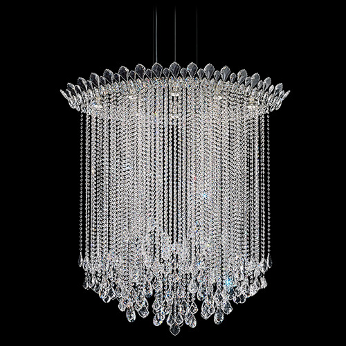 Schonbek Worldwide Lighting Trilliane Strands Polished Stainless Steel Pendant Light