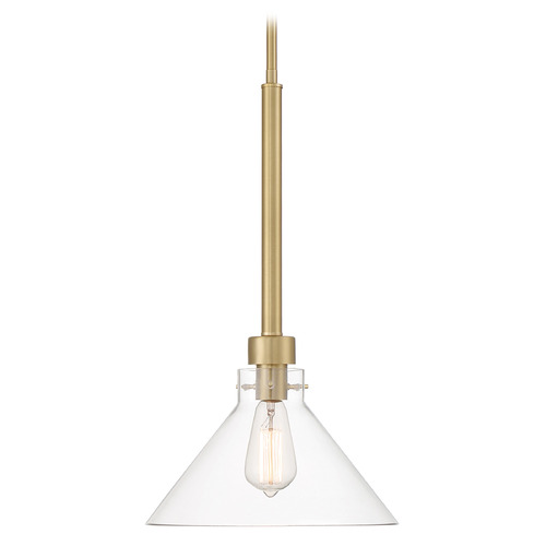 Designers Fountain Willow Creek Brushed Gold Pendant Light with Conical Shade
