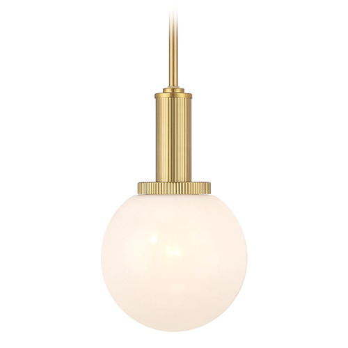 Meridian Natural Brass Mini-Pendant Light with Globe Shade