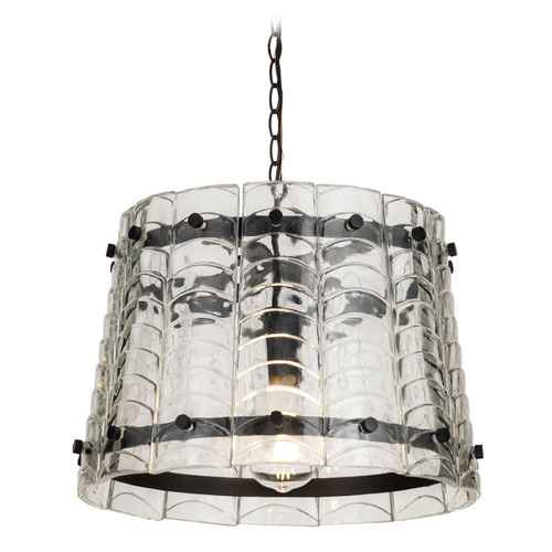 Maxim Lighting Ruche Bronze Pendant Light with Scalloped Shade