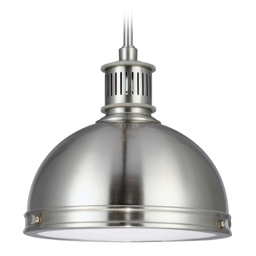 Pratt Street Metal Pendant in Brushed Nickel by Generation Lighting