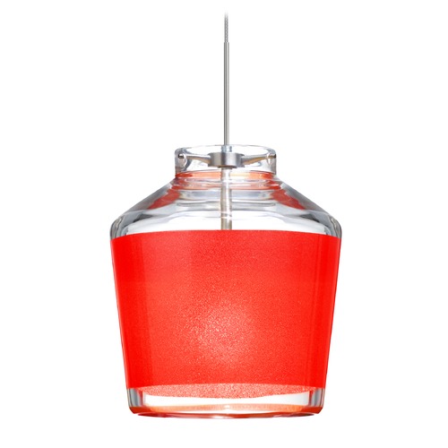 Besa Lighting Pica Satin Nickel LED Mini-Pendant Light with Urn Shade