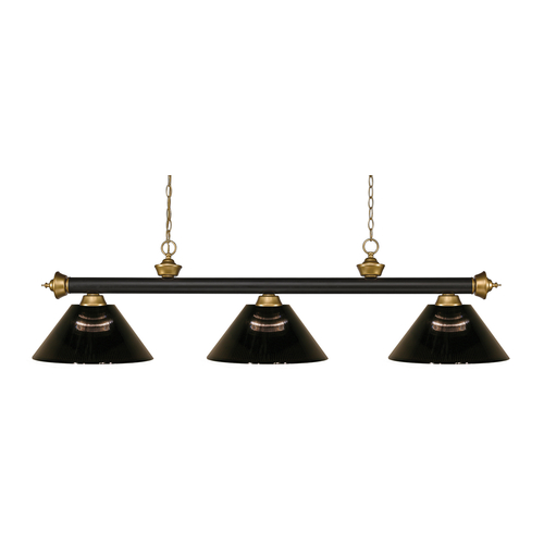 Riviera Bronze & Satin Gold Billiard Light by Z-Lite