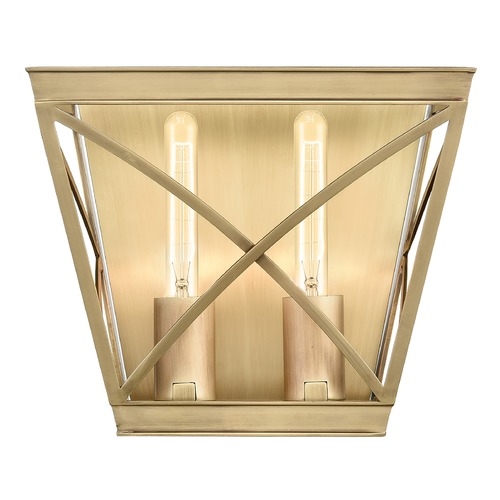 Lattice Vintage Brass Sconce by Alora Lighting