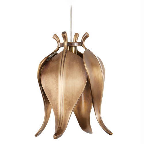 Currey and Company Iota Antique Brass & Silver Mini-Pendant Light