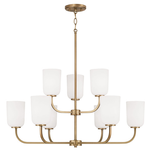 HomePlace by Capital Lighting Lawson 9-Light Chandelier in Brass by HomePlace by Capital Lighting 448891AD-542